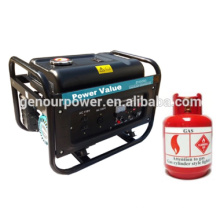Gerador de gás LPG Motor de gás natural da China 1kva 1kw 1kva recuo/ preço de partida elétrica para venda PowerValue ZH1500NGHD